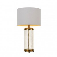 Telbix-Chris Table Lamp - Antique brass/clear water glass/white